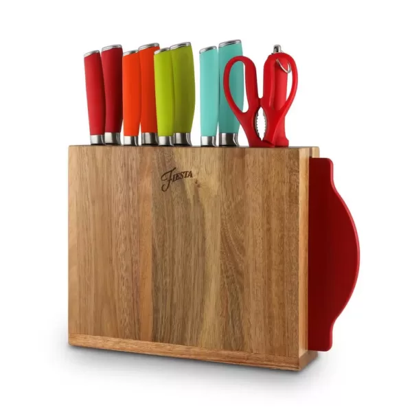 Fiesta 12-Piece Solid Multicolor Cutlery Set with Knife Block