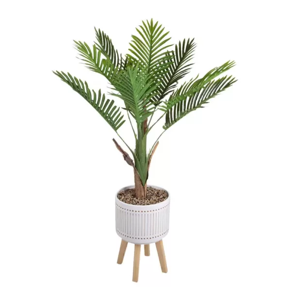 Flora Bunda 4 ft. Areca Palm in Ceramic Planter on Wood Stand