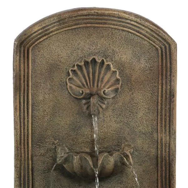 Sunnydaze Decor Seaside Resin Florentine Stone Solar Outdoor Wall Fountain