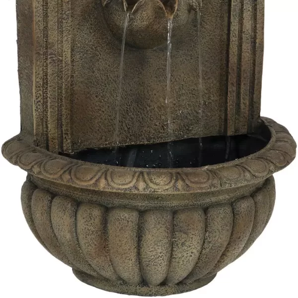 Sunnydaze Decor Florence Resin Florentine Stone Solar-On-Demand Outdoor Wall Fountain