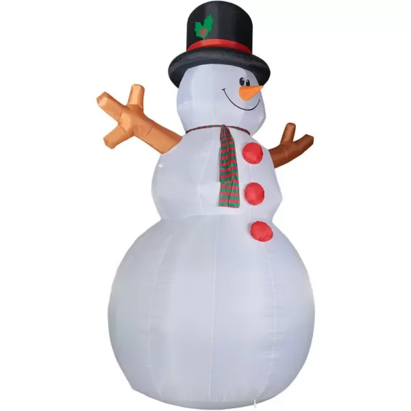 Fraser Hill Farm 20 ft. Jolly Snowman Christmas Inflatable with Lights