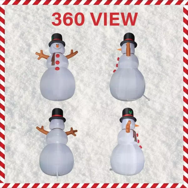 Fraser Hill Farm 20 ft. Jolly Snowman Christmas Inflatable with Lights