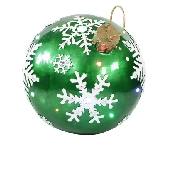 Fraser Hill Farm 1.5 ft. 24-Light LED Jeweled Ball Ornament with Snowflake Design