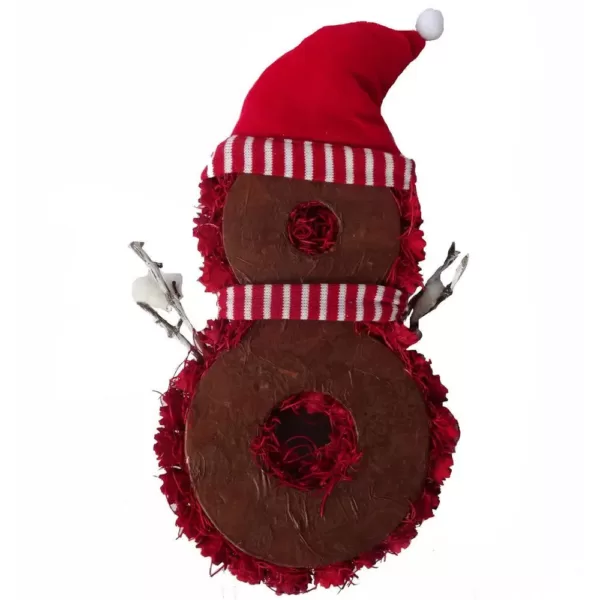 Fraser Hill Farm 25 in. Artificial Christmas Snowman Wreath with Hat and Striped Scarf