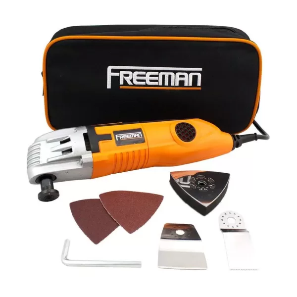 Freeman Lightweight Pneumatic 2-in-1 Flooring Nailer and Stapler and Oscillating Multi-Function Power Tool Combo Kit with Bags