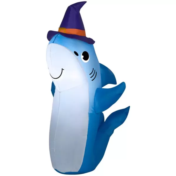 Gemmy 3.5 ft. H Shark with Witch Hat-SM Halloween Inflatable