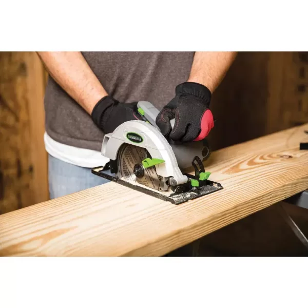 Genesis 13 Amp 7-1/4 in. Circular Saw with Metal Lower Guard, Spindle Lock, 24T Blade, Rip Guide and Blade Wrench