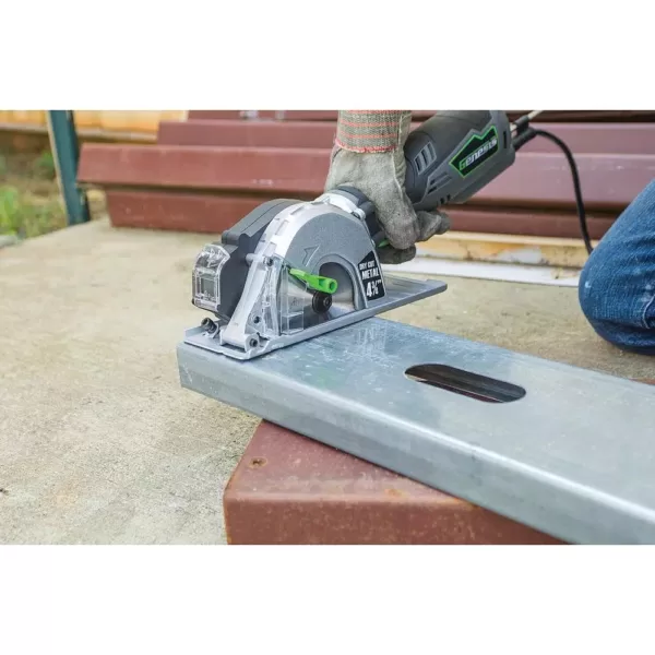 Genesis 5.8 Amp 4-3/4 in. Control Grip Metal Cutting Compact Circular Saw with Chip Collector and Metal Cutting Blade