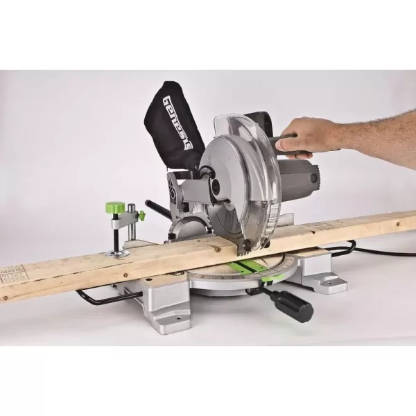 Genesis 15 Amp 10 in. Compound Miter Saw with Laser Guide, 9 Positive Stops, Clamp, Dust Bag, 2 Wings and Blade