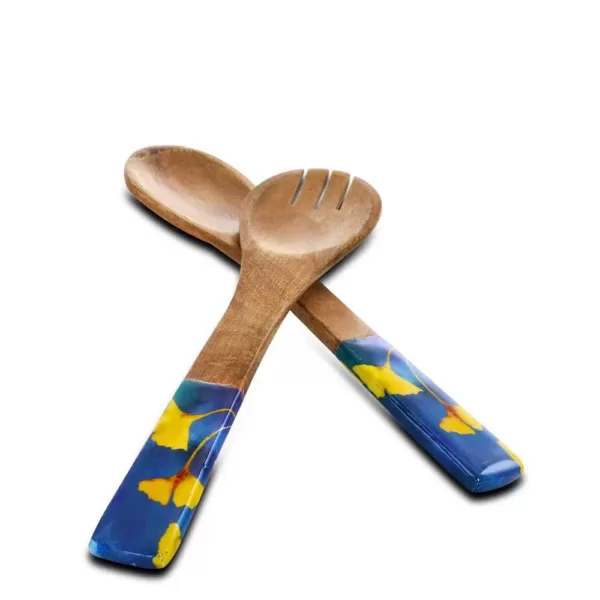 GIBSON elite Philomena 2-Piece Enamel On Wood Salad Serving Set