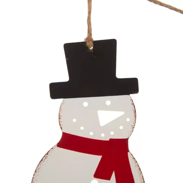 Glitzhome 6 ft. L Metal Christmas Snowman Garland