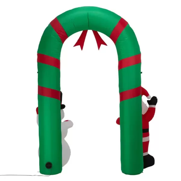 Glitzhome 8 ft. Inflatable Santa Snowman Gate Arch