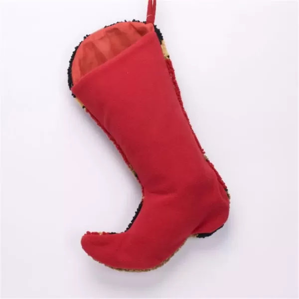 Glitzhome 20.69  in. H Hooked Stocking Red Boot