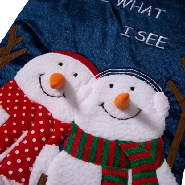 Glitzhome 36 in. H Polyester Velvet 3D Oversized Snowman Stocking