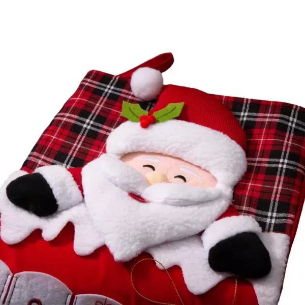 Glitzhome 36 in. H Felt 3D Polyester Oversized Count Down Santa Stocking