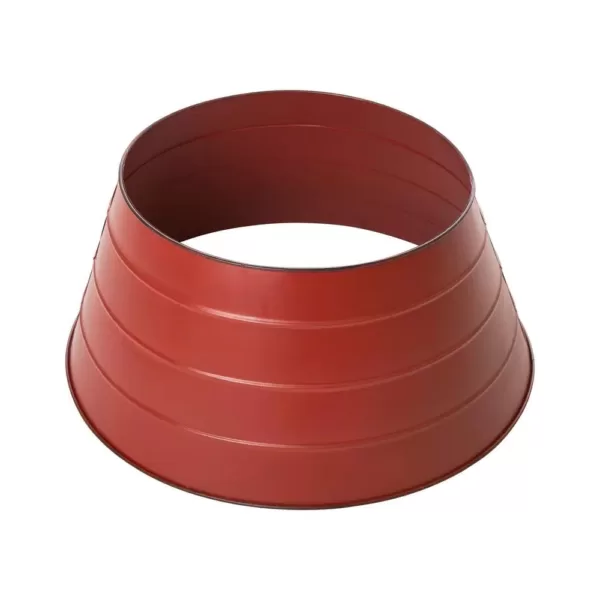 Glitzhome 22 in. D Painted Red Metal Tree Collar