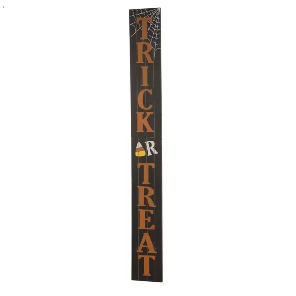 Glitzhome 59.68 in. H Wooden Trick Or Treat Porch Sign (KD)