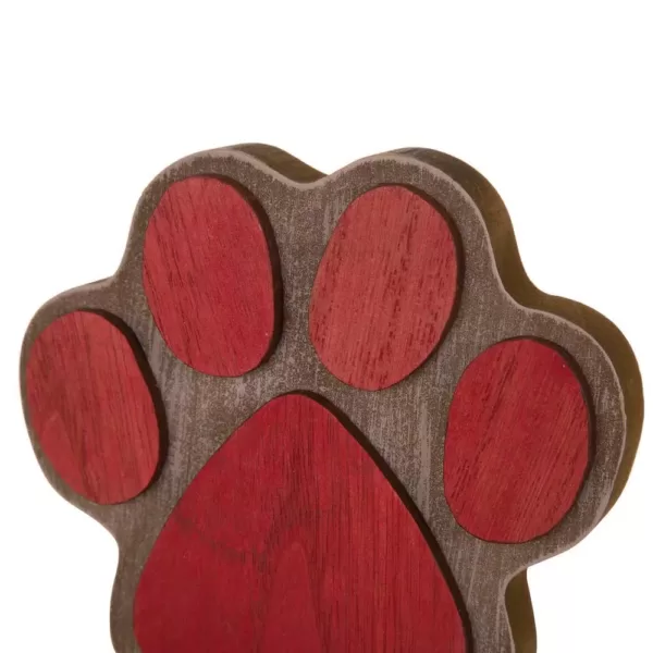 Glitzhome 6.30 in. H Wooden/Metal Paw Stocking Holder