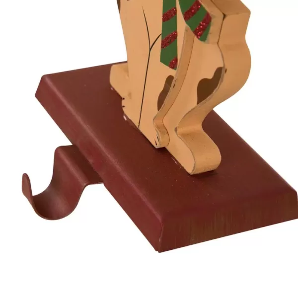 Glitzhome 7.76 in. H Wooden Metal Christmas Stocking Holder Dog