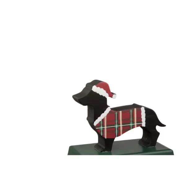 Glitzhome 5.92 in. H Wooden/Metal Dachhound Stocking Holder