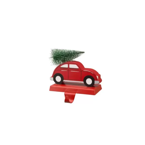 Glitzhome 5.31 in. H Wooden/Metal Red Car Stocking Holder