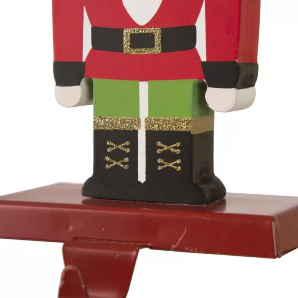 Glitzhome Wooden/Metal Nutcracker Stocking Holder (Set of 2)