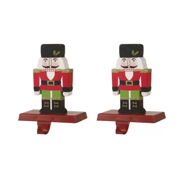 Glitzhome Wooden/Metal Nutcracker Stocking Holder (Set of 2)