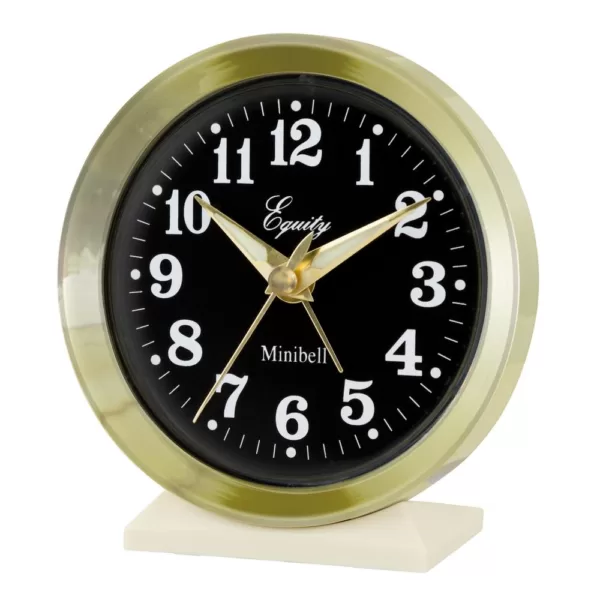 Equity by La Crosse 4 in. Round Analog Wind-Up Bell Metal Alarm Clock