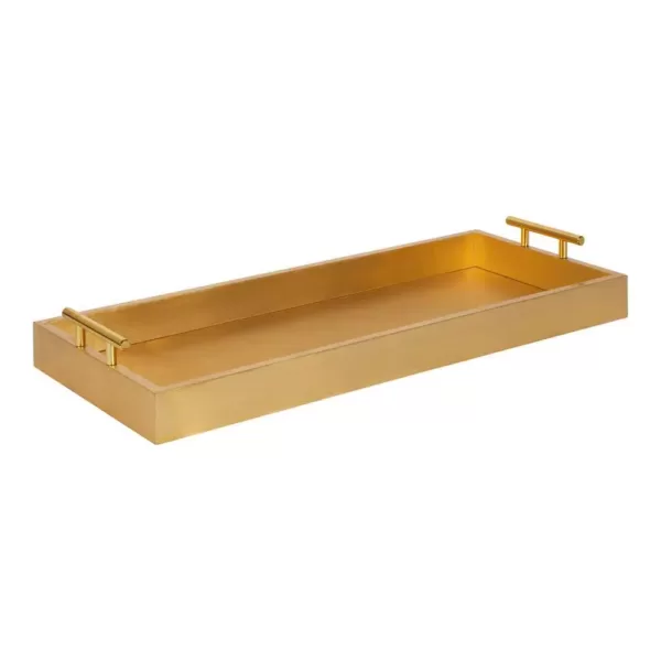 Kate and Laurel Lipton 10 in. x 3 in. x 24 in. Gold Decorative Wall Shelf