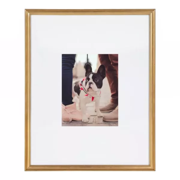 Kate and Laurel Adlynn 16 in. x 20 in. matted to 8 in. x10 in. Gold Picture Frames (Set of 3)