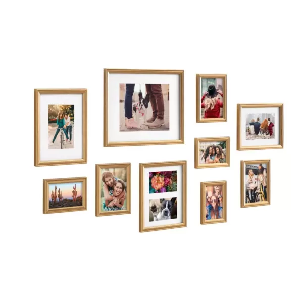 Kate and Laurel Adlynn Gold Picture Frames (Set of 10)