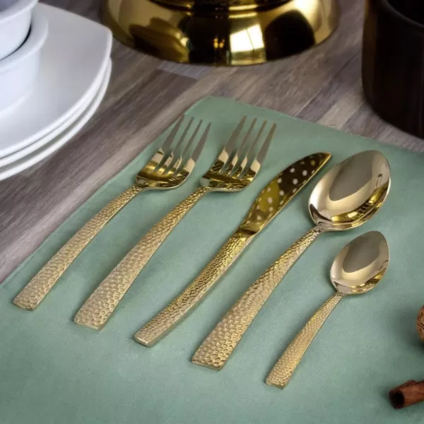 MegaChef Baily 20-Piece Light Gold Stainless Steel Flatware Set (Service for 4)