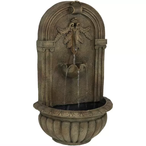 Sunnydaze Decor Florence Florentine Stone Electric Powered Wall Fountain