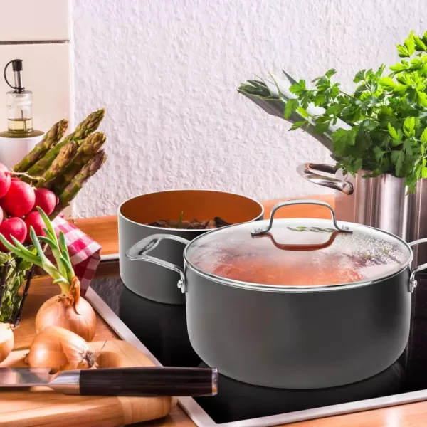 Gotham Steel 5 Qt. Non-Stick Ti-Ceramic Stock Pot with Glass Lid