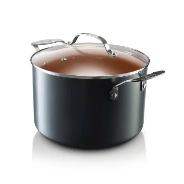 Gotham Steel 7 Qt. Aluminum Non-Stick Ti-Ceramic Stock Pot with Glass Lid