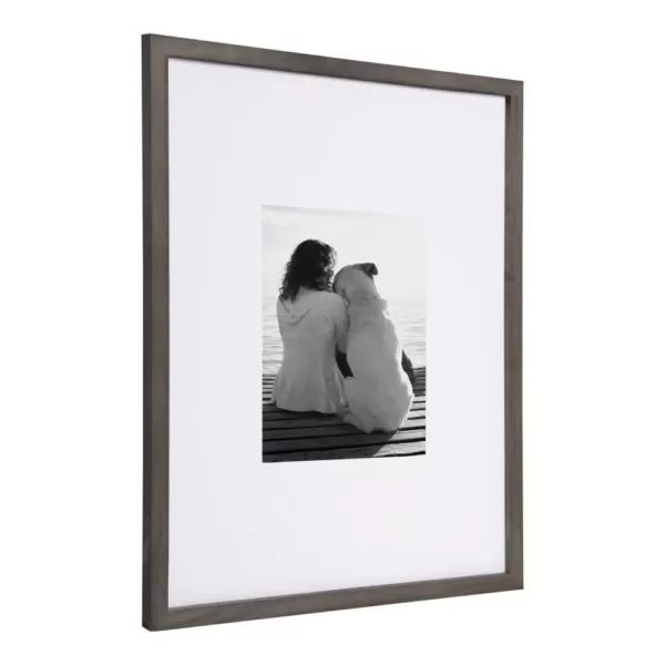 DesignOvation Gallery 16x20 matted to 8x10 Gray Picture Frame Set of 2