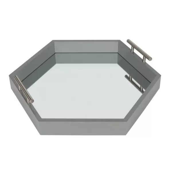 Kate and Laurel Lipton Gray Decorative Tray