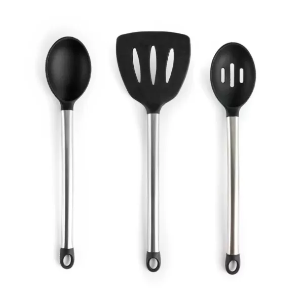 MegaChef Gray Silicone and Stainless Steel Cooking Utensils (Set of 14)