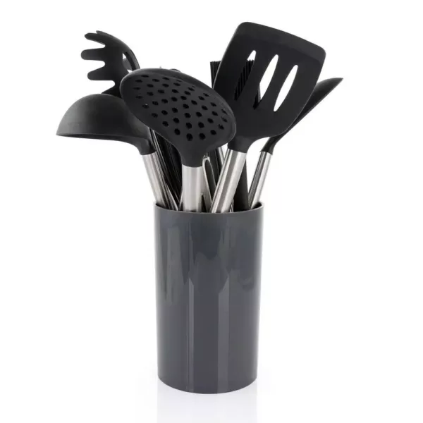 MegaChef Gray Silicone and Stainless Steel Cooking Utensils (Set of 14)