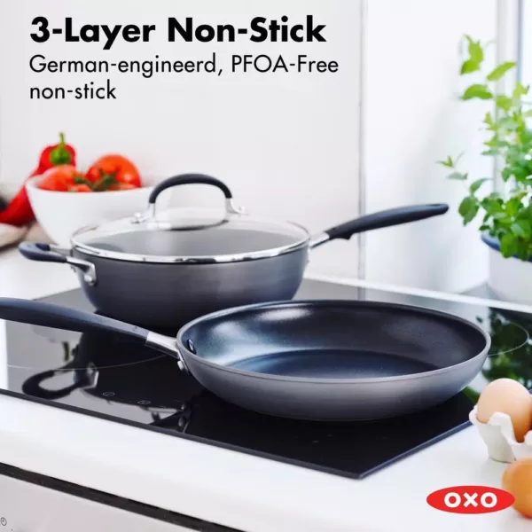 OXO Good Grips 10-Piece Hard-Anodized Aluminum Nonstick Cookware Set in Gray