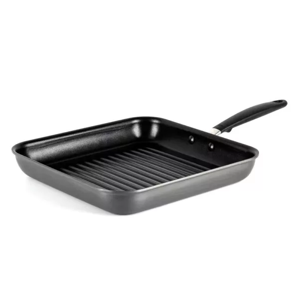 OXO Good Grips 11 in. Hard-Anodized Aluminum Nonstick Grill Pan in Gray