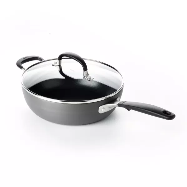 OXO Good Grips 9.5 in. Hard-Anodized Aluminum Nonstick Skillet in Gray with Glass Lid