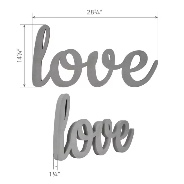 Pinnacle Love Grey Wood Decorative Sign