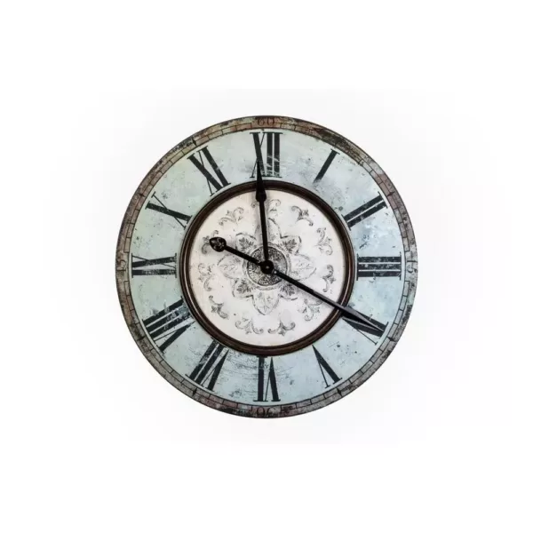 3R Studios Distressed Mint Green Wood Wall Clock