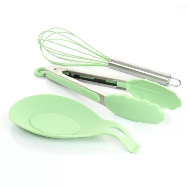 MegaChef Mint Green Silicone Cooking Utensils, (Set of 12)