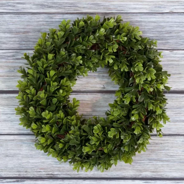 Pure Garden 12 in. Round Artificial Boxwood Wreath