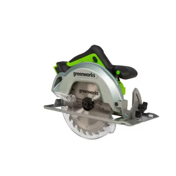 Greenworks 24-Volt Battery Cordless Brushless 7.25 in. Circular Saw Battery Not Included CR24L00