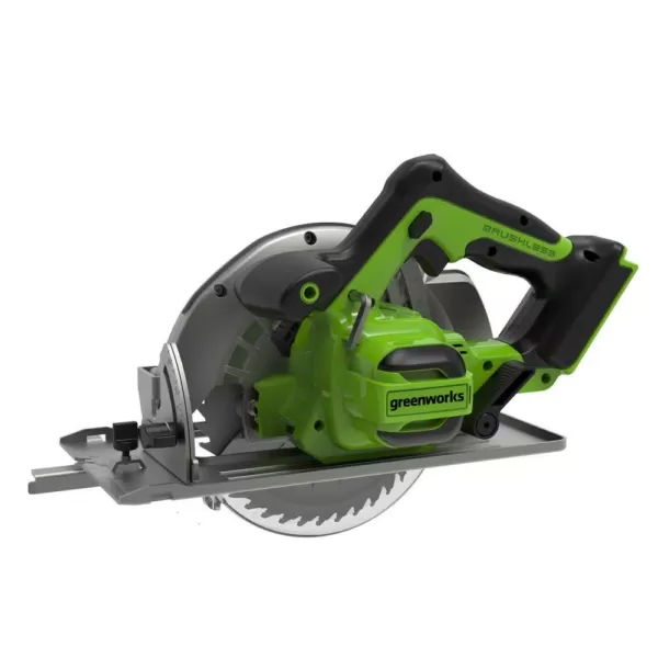 Greenworks 24-Volt Battery Cordless Brushless 7.25 in. Circular Saw Battery Not Included CR24L00