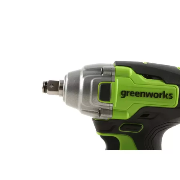 Greenworks 24-Volt Battery Cordless Brushless 1/2 in. Impact Wrench, Battery Not Included IW24L00