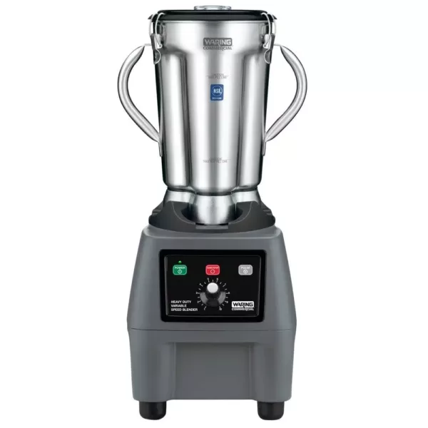 Waring Commercial CB15 128 oz. 10-Speed Stainless Steel Blender Silver with 3.75 HP and Electronic Touchpad Controls